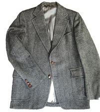 American Craftsman Men's 40R Black White Herringbone Blazer