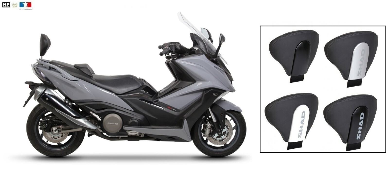 Dosseret passager SHAD haut de gamme pour Kymco AK 550 I ABS