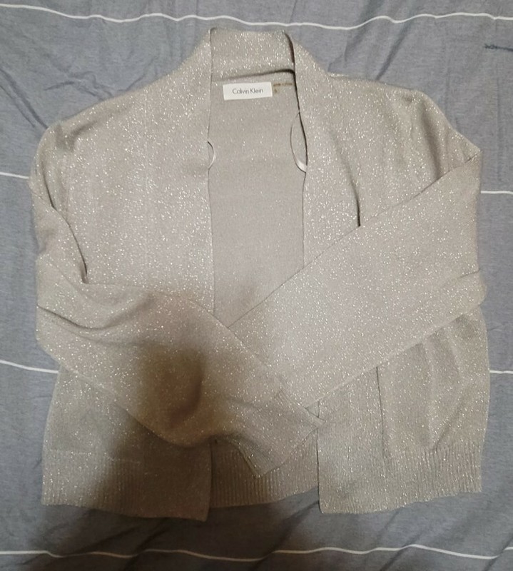 Calvin Klein Silver Glittering Top/Jacket Size S