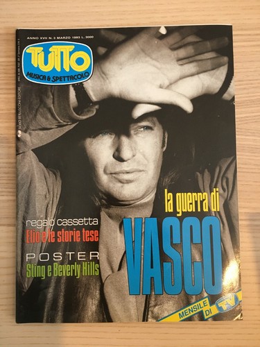 Rivista Tutto Anno XVII n. 3 Marzo 1993 Vasco Rossi