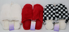 Women's Emily Puff Scuff Slippers Small 5-6 Stars Above Checkered , Red  White