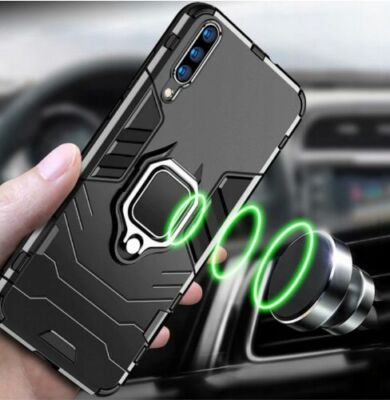 FÜR APPLE IPHONE 13 MINI - Ring Armor Hülle Back Case Schale Tasche Schwarz 