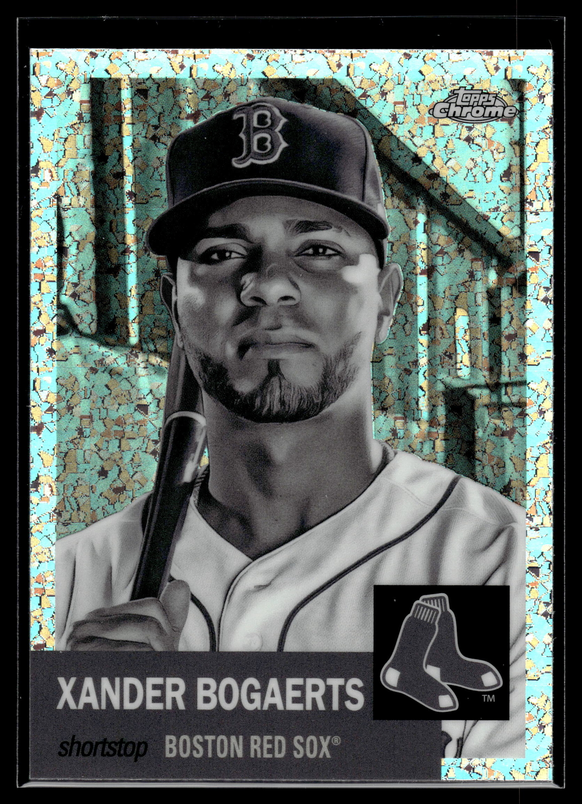 Xander Bogaerts 2022 Topps Chrome Platinum Black & White Mini-Diamond Card #394