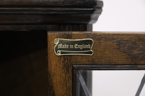 Old Charm Oak Hanging Corner Display Cabinet in Jacobean Brown FREE UK Delivery - Picture 9 of 11