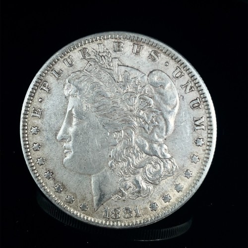 1881 Morgan Dollar AU. 90% Silver $1 US Coin Collectible # 1240 - Picture 3 of 8