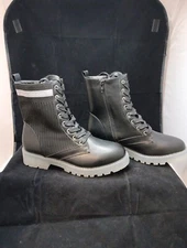 8" Zippered Combat Fashion Boot 8 Hole Womans Size 9,  New, No Box, Unbranded
