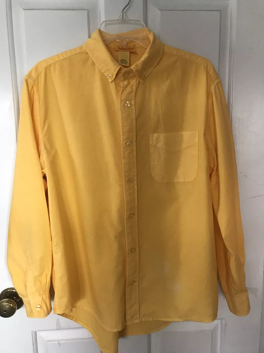 mustard yellow button up shirt mens
