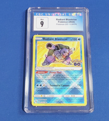 Pokemon TCG Pokmon GO 018/078 RADIANT BLASTOISE CGC Graded 9 MINT