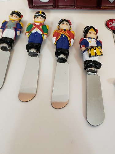 Wine and cheese set French Soldier Cheese Spreader Christmas Wine Glass Charms - Picture 3 of 10