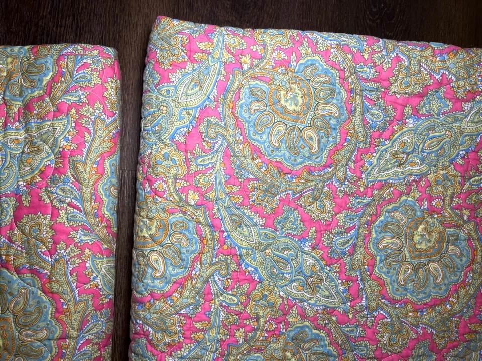 Edredón Lauren Ralph Lauren King Rosa Verde Reversible Paisley y Rayas + 2 Fundas Foto 2 de 4