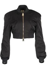 Khaite Cropped Satin Bomber Jacket Xsmall