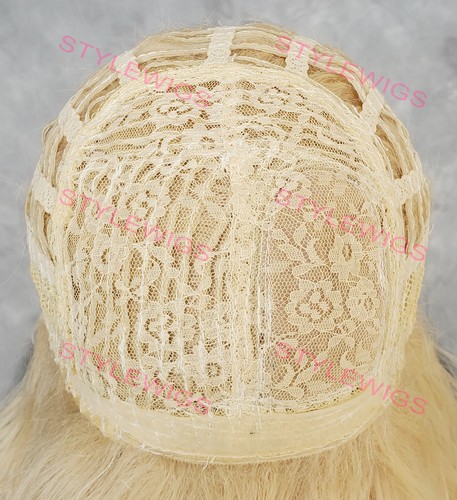 Peluca rubia clara larga suelta ondas calor OK mezcla cabello humano EVBC 613 - Imagen 7 de 8