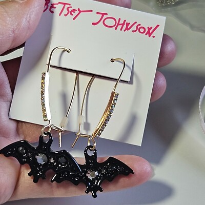 Betsey Johnson Bat Necklace Betsey Johnson Dangling Bat Earrings