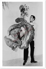 Actress Carmen Miranda And Cesar Romero Risque Upskirt 1941 Silver Halide Photo