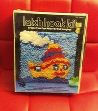 Valiant Latch Hook Kit Tugboat 12" x 12" Boat Pillow or Wall Hanging 9664