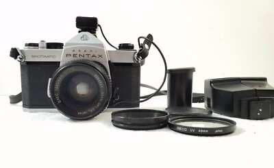 Pentax SPOPRTMATIC SP 35mm Film SLR Camera w/ SMC Takumar 55mm f/2 Lens -EUC