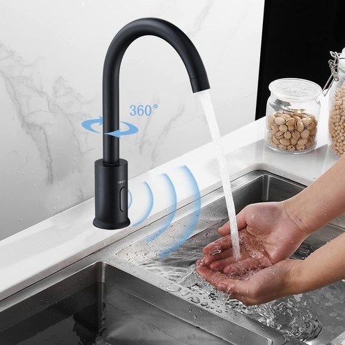 Touchless Bathroom Faucet-Tall Automatic Sensor Sink Faucet with Deck Plate - Picture 4 of 8