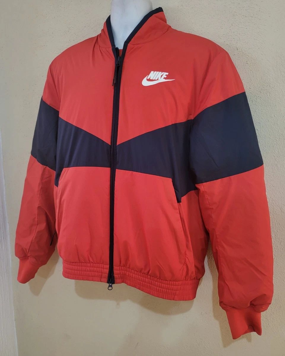 Nike Bomber Sportswear Men's Jacket Orange/Blue Color Size M