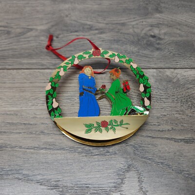 Danbury Mint 1988 Walt Disney Gold Christmas Ornament Beauty And The Beast Rare