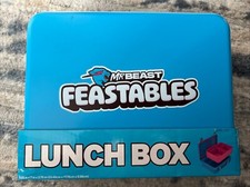 Mr Beast Feastables World's Coolest Collectible Lunch Box, BPA-Free, Blue/Pink