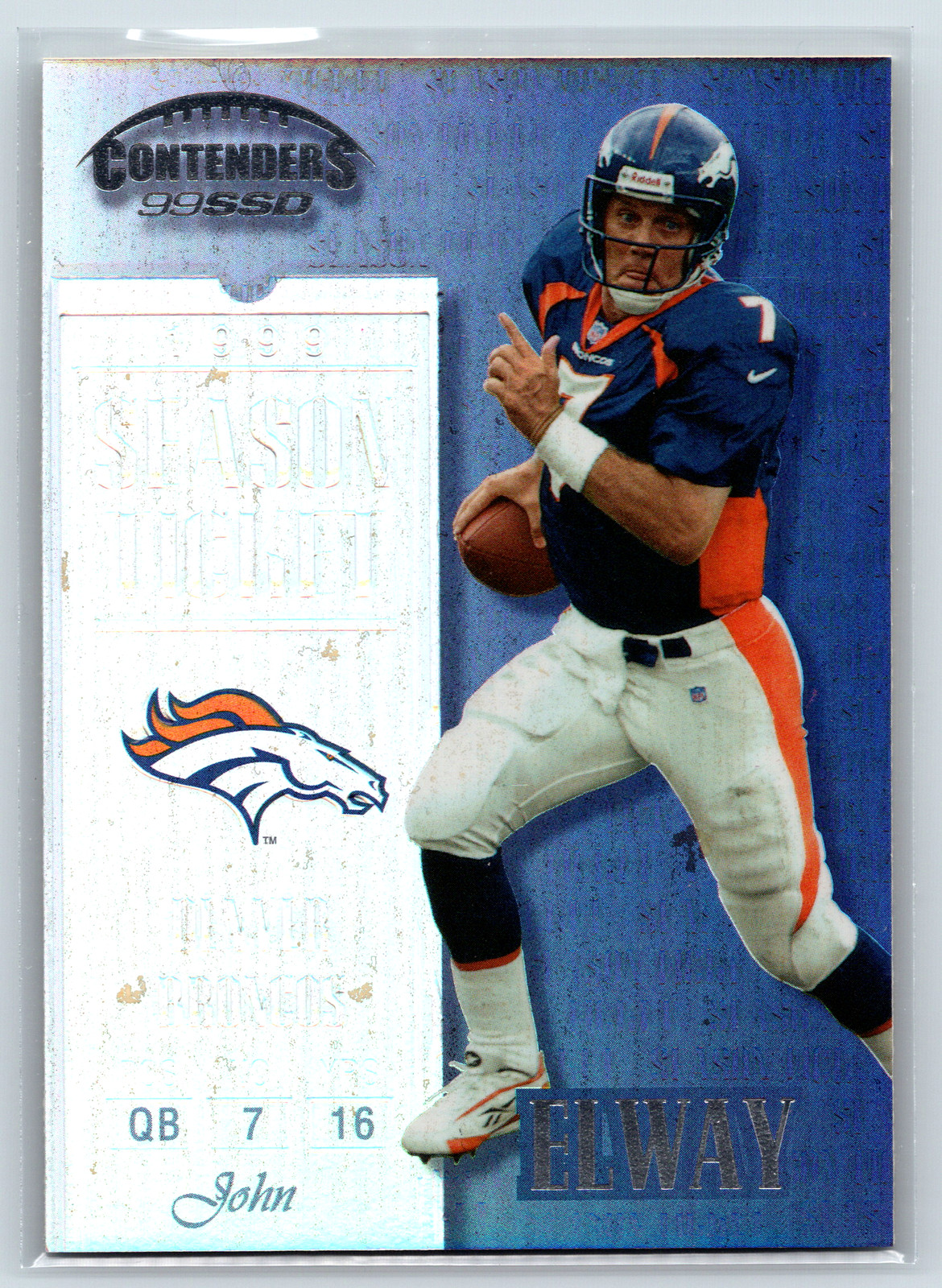 John Elway #114 Football Cards 1999 Playoff Contenders trading card — raw and PSA graded price guide
