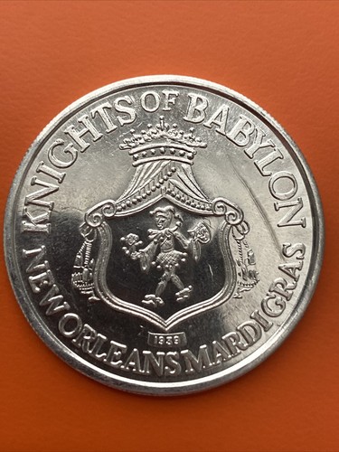 1995 knights of Babylon Mardi Gras Silver Aluminum coin. Music Man.