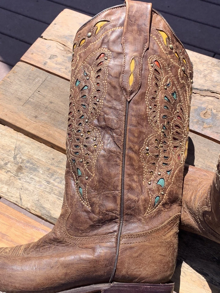 Botas Corral Mujer Talla 11M Artesanales Diseño Mariposa Foto 4 de 4