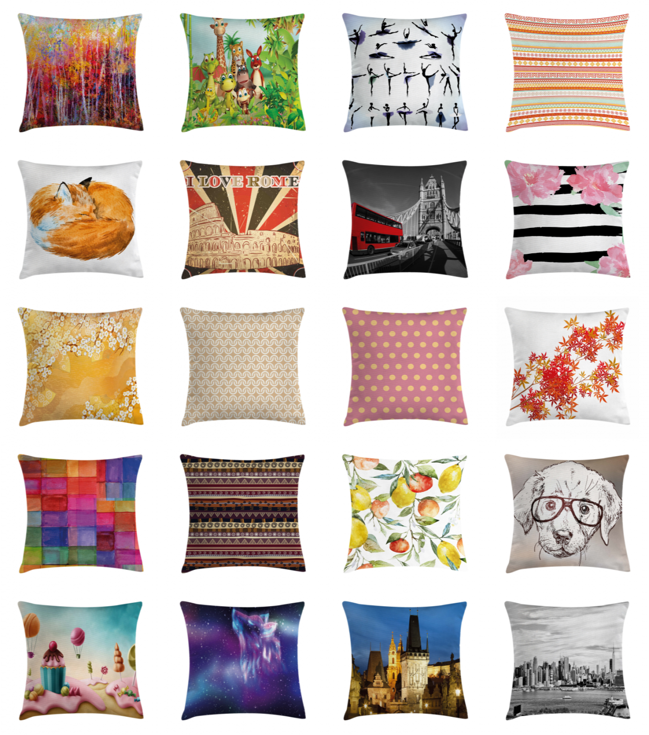 Ambesonne Decorative Cushion Cover Throw Pillow Case Available in 9 Sizes