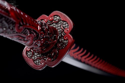 Handmade Katana/Red/Full Tang/High-Quality Blade/Collectible Sword/Traditional - Picture 8 of 11