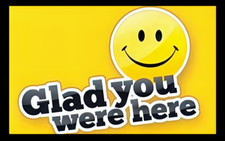Glad You Were Here Happy Smiley Face Welcome Come In Spread Happiness MAGNET