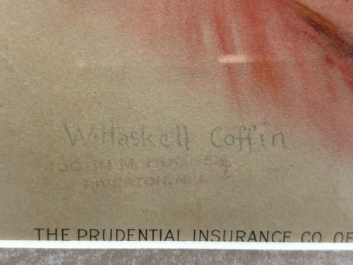 1916 Prudential Girl gerahmt Passepartout Versicherung Co Werbung Kunst Kalender Druck - Bild 5 von 11