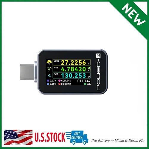 Power-Z C240 Portable USB-C Tester Digital Power Meter Supports up to 240W an...