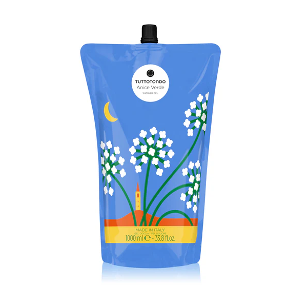 TUTTOTONDO MADE IN IT SHOWER GEL DOCCIA RICARICA 1 LITRO ( 1000ml ) ANICE VERDE