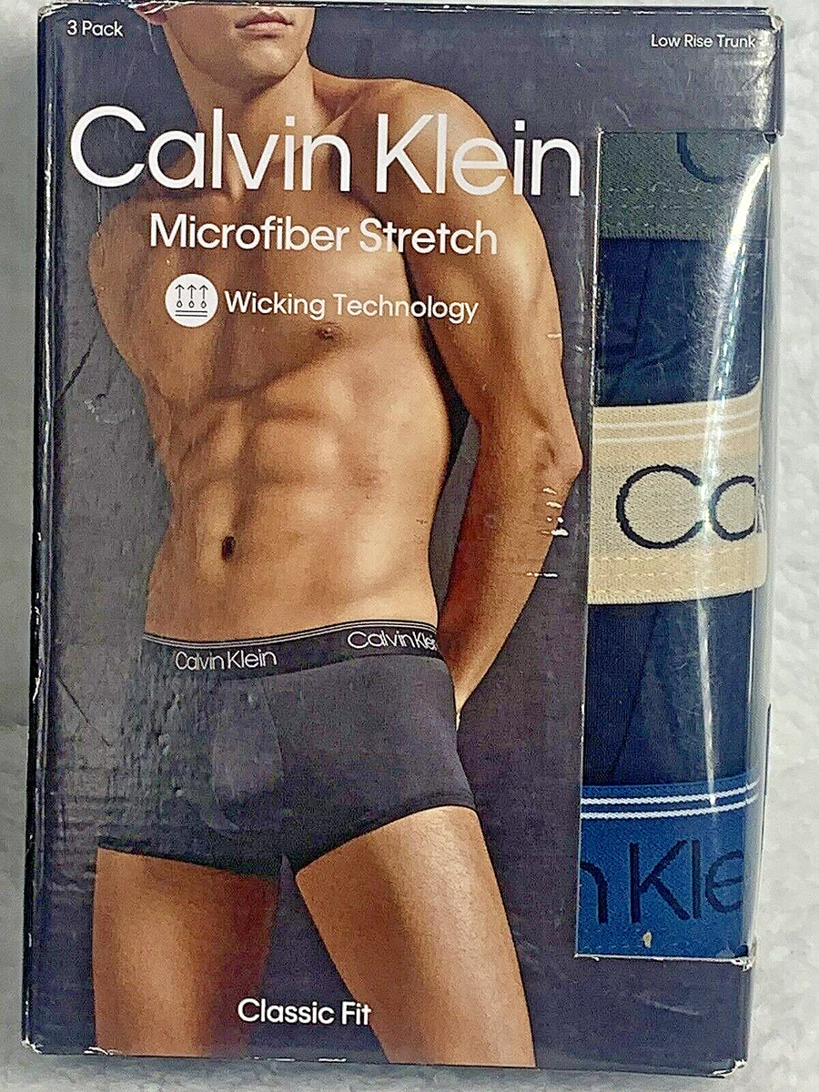 Calvin Klein Men's Low Rise Trunk XXL 4-Pack Microfiber Stretch Multicolor