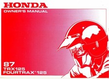 1987 Honda TRX125 ATV Owner Manual