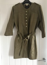 Mulberry Coat Uk8 Never Worn Cotton Ramie And Leather