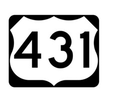 5" us route 431 highway road bumper sticker decal usa made