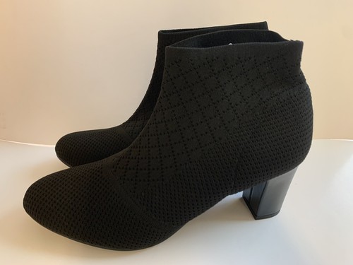LifeStride Women's Size 10M Marcia Ankle Woven Black Heel Slip On Boot Bootie - 第 1/6 張圖片