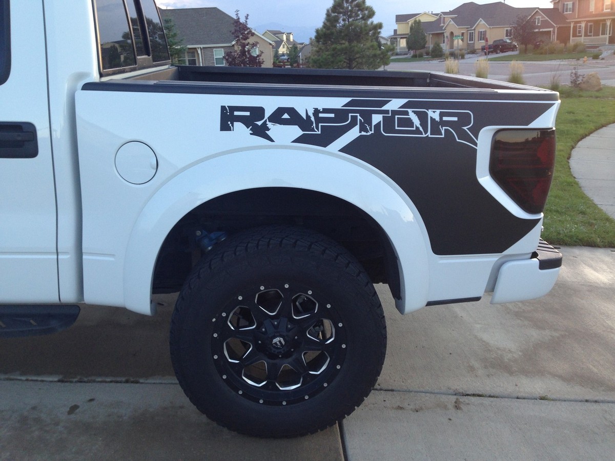 Ford F-150 SVT Raptor Shred Bed Decals (Pair) : Vinyl Graphics Kit Fit