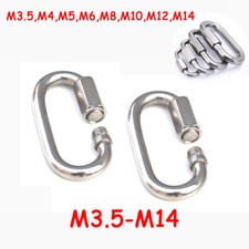Stainless Steel A2 Carabiner Clip Carabina Clips Snap Hook Heavy Duty M3.5 - M12