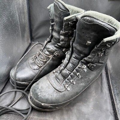 Bottes De Combat Militaires Autrichiennes En Cuir Noir - Occasion Très Bon état