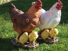 Huhn Henne Figur Deko Küken Gartenfigur  lebensecht Henne wetterfest  NEU