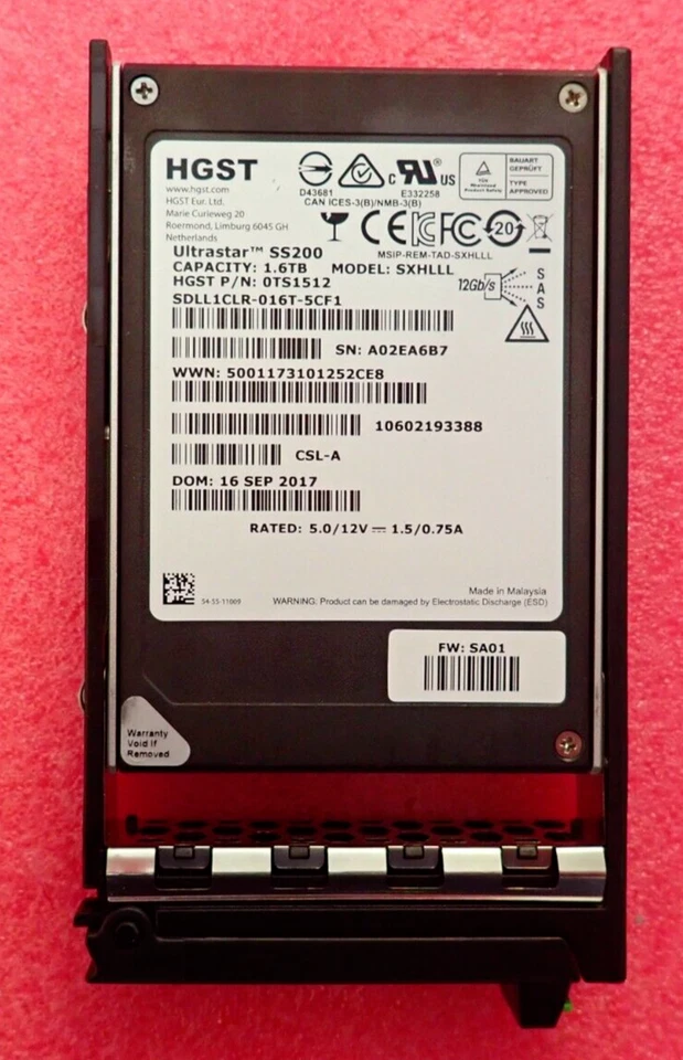 Fujitsu 1.6TB 2.5" SAS 12G MU Hot-Plug Solid State Drive SSD S26361-F5666-L160 - Image 2 of 4