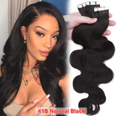 THICK 150g/60pcs Tape In 100% Remy Human Hair Extensions Wavy Weft Ombre Blond T