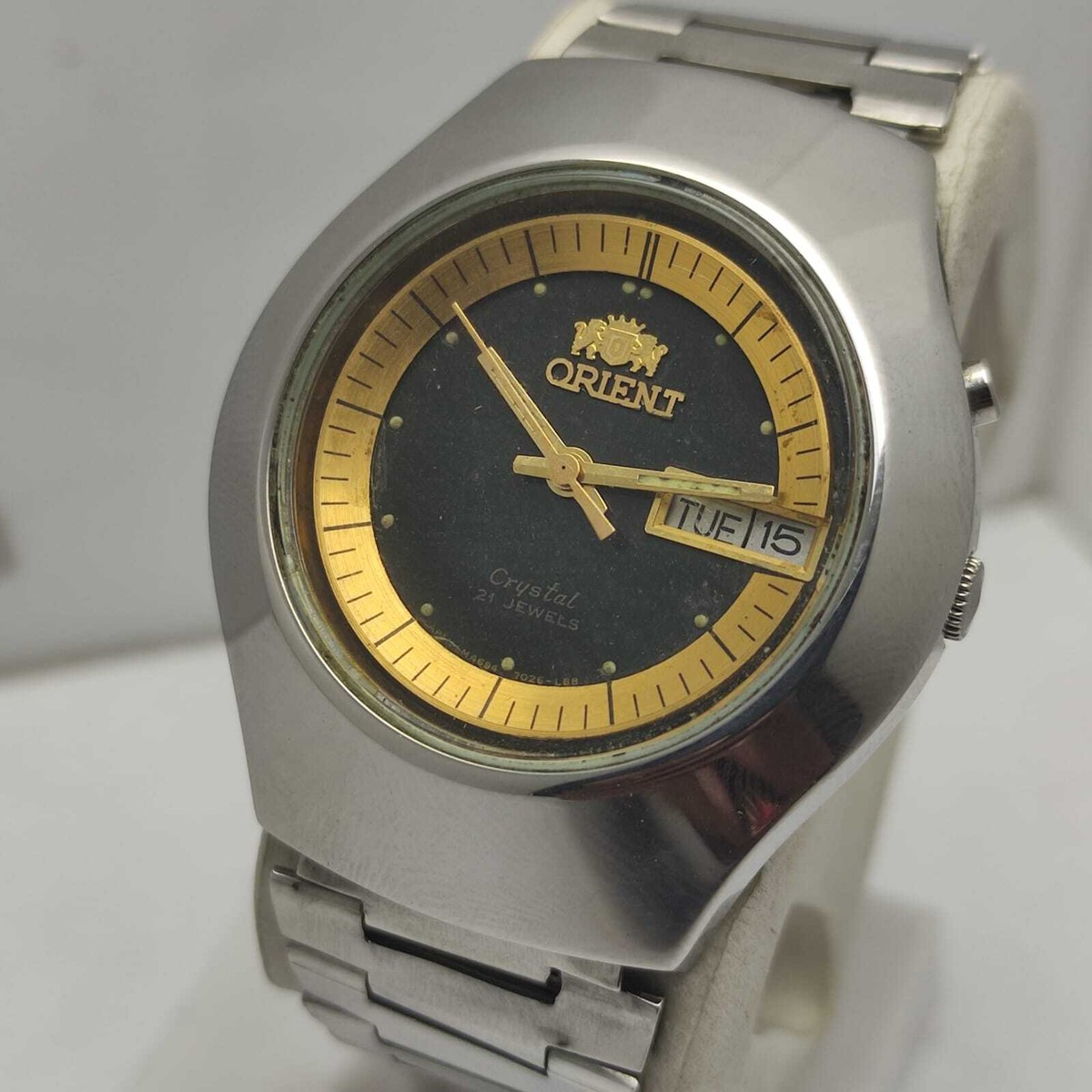 Orient Crystal 469702A-6B Automatic Black Dial Vintage Men's Watch