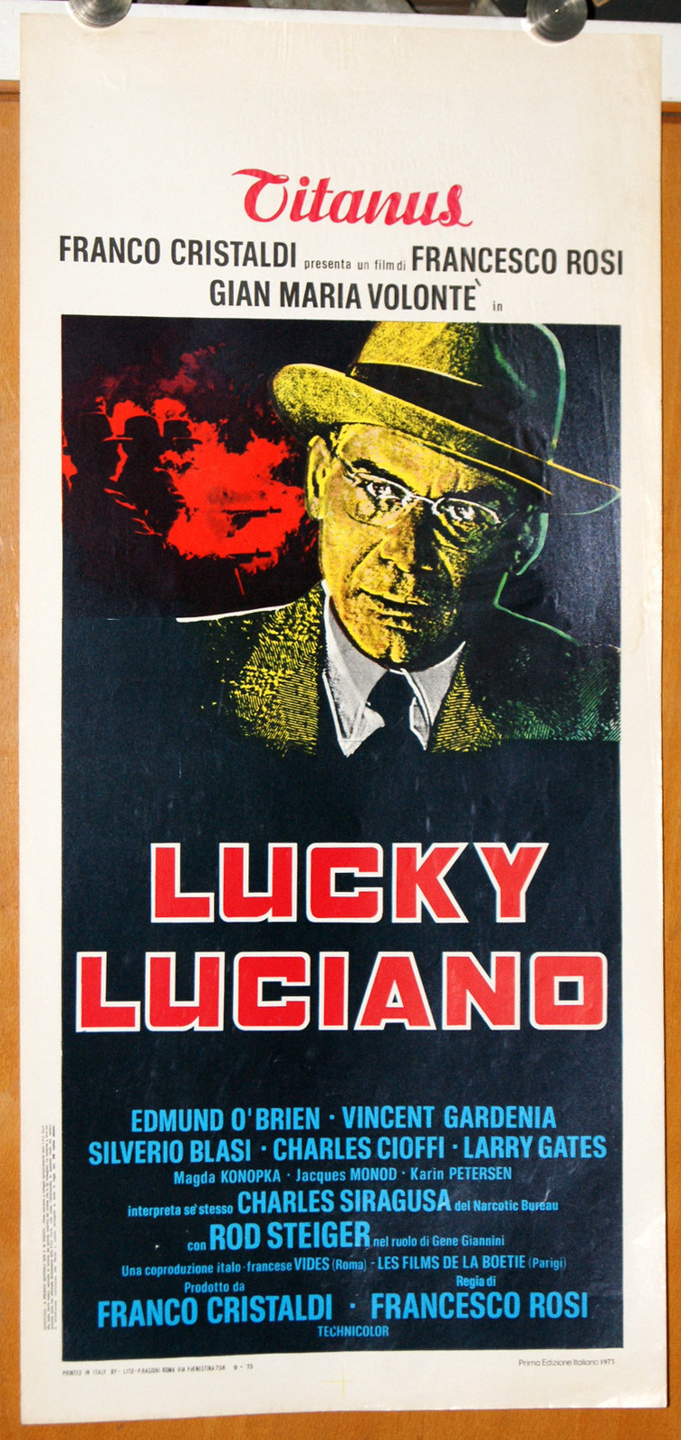 Locandina originale film Lucky Luciano (1974) - Regia di Francesco Rosi