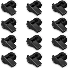 	Hipat Whistle 12PCS Sports Whistles with Lanyard Loud Crisp Sound Whistles	