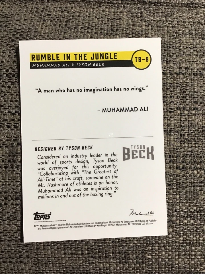 2021 Topps Muhammad Ali Rumble In The Jungle By Tyson Beck - Image 2 of 2