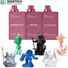 GEEETECH 1KG 3D Printer Resin ABS Class/Water Washable/Standard 405nm LCD/DLP US