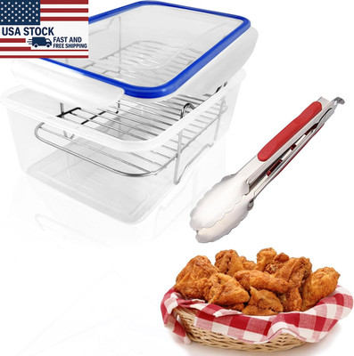 Batter Bowl, Mess Free Breading with Lid Flour Shaker for Seasoning Fried Fish